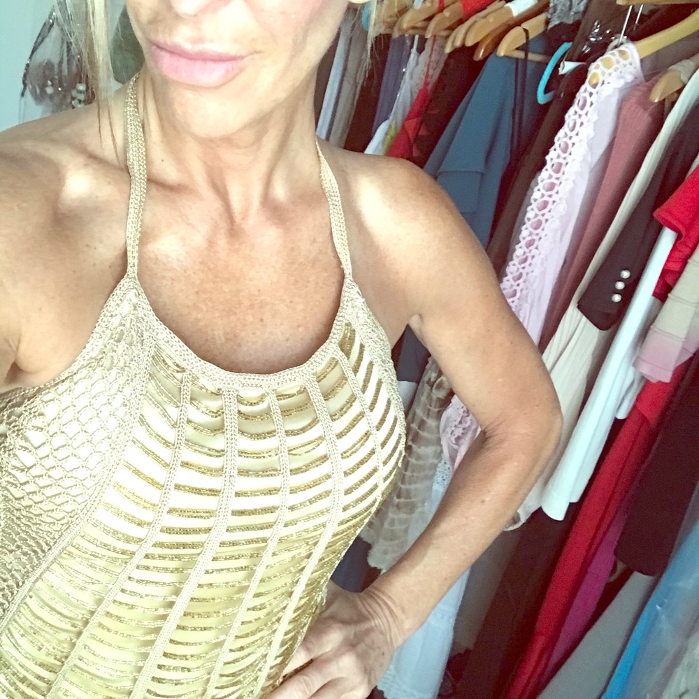 Gold Beaded Halter